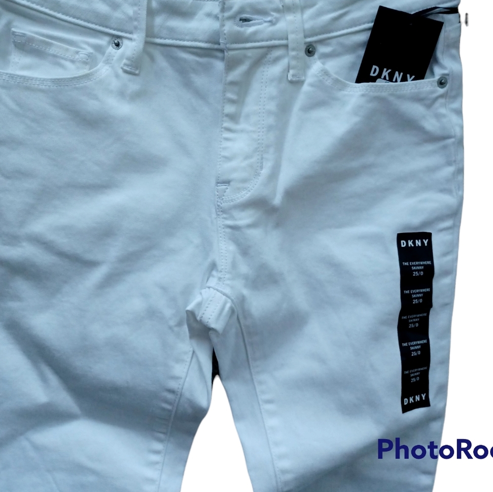 NWT, DKNY White Stretch Jeans - Picture 2 of 6